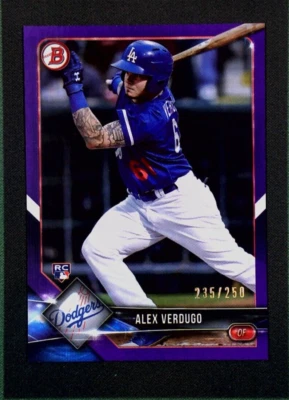 2018 Bowman Alex Verdugo #72 Rookie RC - Purple /250 - Dodgers Red Sox - Image 1 of 3
