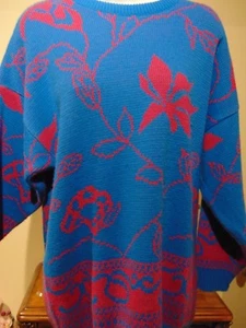 Tundra Women's Pink Floral Print Sweater XL - Picture 1 of 3