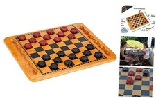 WE Games Solid Wood Checkers Set - Red & Black Traditional Style with Grooves fo