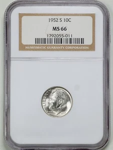 1952-S 10C Roosevelt Dime MS66 NGC 1792055-011 - Picture 1 of 4