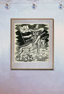 Death as a Zapatista 15x20 Mexico Art Print by Jose Posada Hand Numbered Edition - Picture 1 of 1