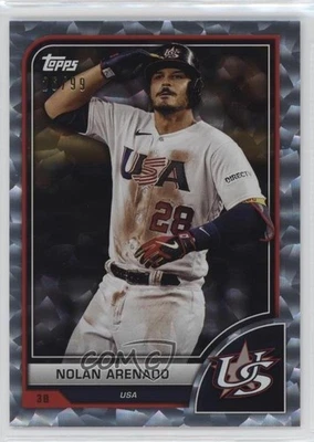 2023 Topps World Baseball Classic Cracked Ice Foil /99 Nolan Arenado #49 - Image 1 of 2