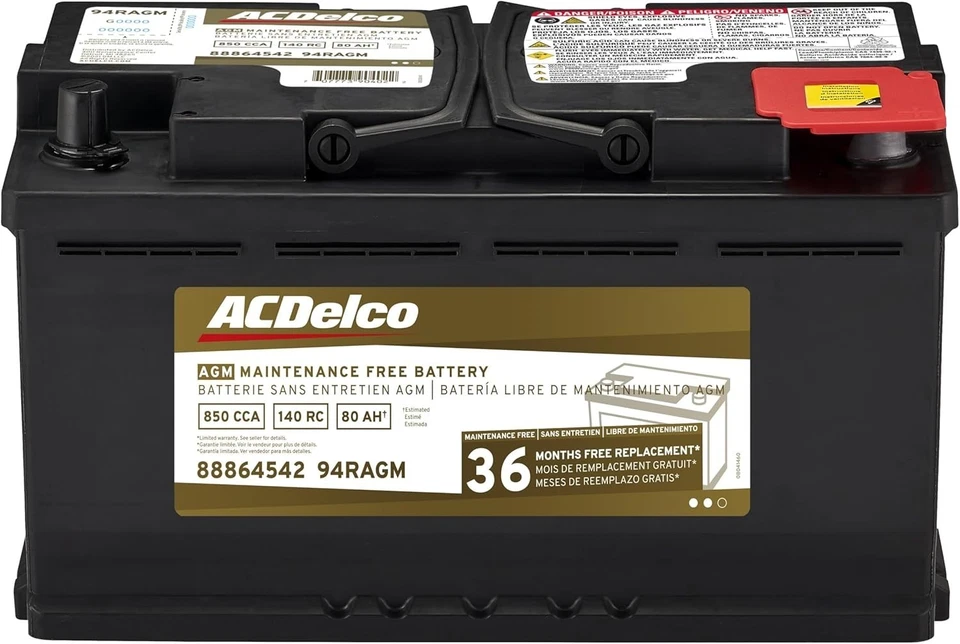 ACDelco Gold 94RAGM (88864542) 36 Month Warranty AGM BCI Group 94R Battery - Image 1 of 4