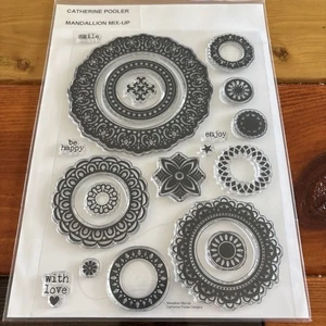 Catherine Pooler Designs Medallion Mix-Up Stamp Set Love Happy Enjoy Smile - Picture 1 of 9