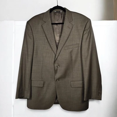 Pronto Uomo Platinum Super 120s Wool Men's Blazer Jacket Brown Size 44 Regular - Image 1 of 4