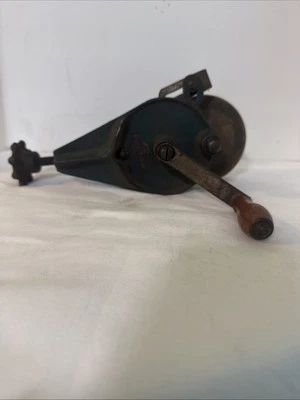 Vintage Hand Crank Stone Grinding 5” Wheel Knife Sharpener Clamp-On Bench Mount  - Image 1 of 4