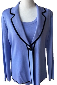 Exclusively Misook One Button Blazer and Matching Sleeveless Shell Purple XS - Picture 1 of 4