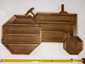 Vintage Wooden Display Wall Shelf Shaped Like Tractor 13x19” For Diecast Knick - Picture 1 of 7