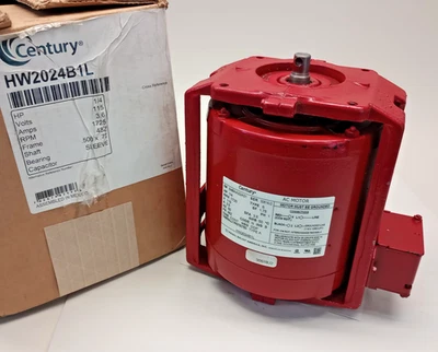Century HW2024B1L Electric Motor 1ph 1/4hp 115V 60hz 3.6A 1725rpm 48Z 1/2 shaft - Image 1 of 4