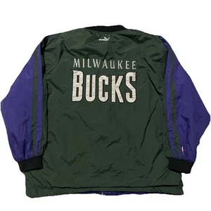 Vintage Puma Milwaukee Bucks Warmup Jacket 00/01 Full Zip Size XL  - Picture 1 of 6