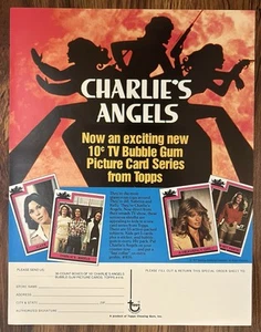 Charlie’s Angels TV Show Trading Cards 8x11 Promo Sell Sheet By Topps 1977 - Picture 1 of 1