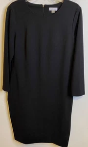 Calvin Klein Damen Etuikleid schwarz Größe 14 Karriere Business Langarm - Bild 1 von 3