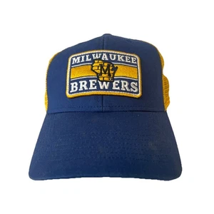 '47 Brand Milwaukee Brewers Patch Adjustable Hat Snapback Blue Youth Baseball - Picture 1 of 19