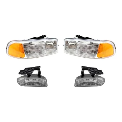 Juego de 4 faros halógenos con luces antiniebla para camioneta GMC Sierra Yukon y Yukon XL Foto 1 de 4