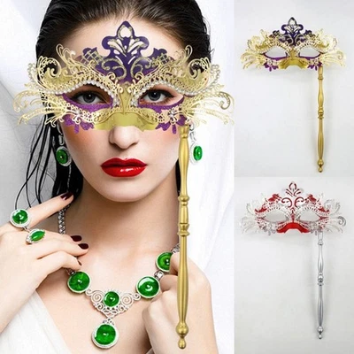 with Holding Stick Costume Mask Women Party Masks  Costume Cosplay Party - Image 1 of 4