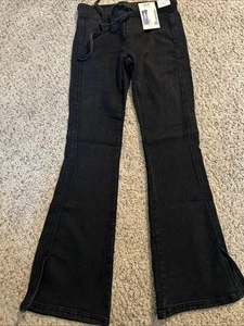 No Boundaries Pull On BootCut Jeans Mid Rise Size XS (0-2) Washed BLK Denim - Picture 1 of 3