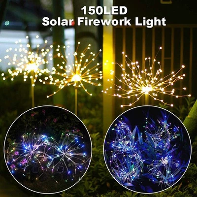 150LED Solar Fairy Firework Light Outdoor Waterproof Path Lawn Garden Decor Lamp - Image 1 of 4