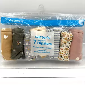 Carter's 7-Pack Girls Breathable Cotton Underwear Hearts Stripes Sizes 2-8 - Picture 1 of 20