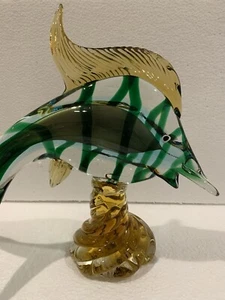 Murano JICO Venetian Glass Fish Sculpture 10” Tall 11” Long HEAVY - Picture 1 of 24