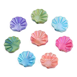 100pcs Natural Freshwater Shell Beads Dyed Flat Spacer Bead Shell Shape 11.5mm - Picture 1 of 3
