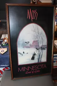 P Buckley Moss Minnesota Land of Lakes Skaters 1981 Framed Lithograph Poster - Picture 1 of 7