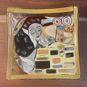 Murano Art Glass - GUSTAV KLIMT - Danae - Tray/Plate ~6" (15cm), Italy Signed - Picture 1 of 8