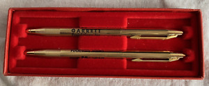 Vintage Bankers 700 Ballpoint Pen Pencil Set  DRY Garret Freightline Gold Tone