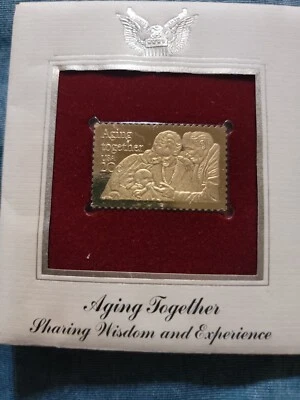 Estate Find FDC w/Gold Replica AGING TOGETHER Sharing Wisdom May 21, 1982 - Image 1 of 4