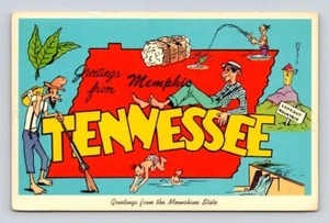 Memphis Tennessee Greetings From Large Letter Postcard Moonshine State 1969 - Picture 1 of 2