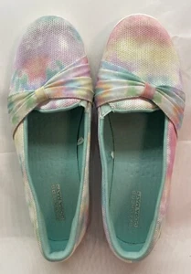 Skechers Zapatos Mujer 8.5 Rosa Verde Tie Dye Goga Mat Sin Cordones Comodidad Excelente - Imagen 1 de 3