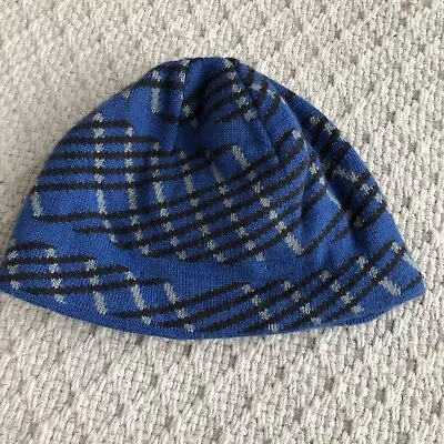 LL BEAN SOMBRERO TEJIDO ACRÍLICO RAYAS AZUL FORRADO POLAR, TALLA MEDIANA NIÑOS Foto 1 de 4