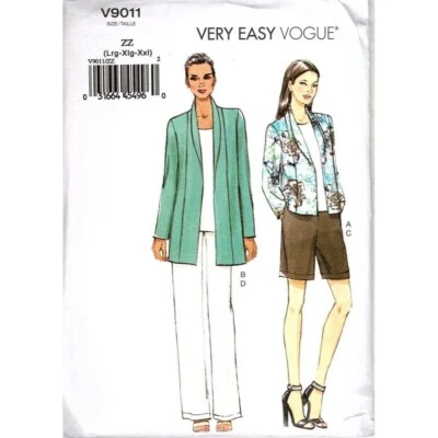 Vogue V9011 Misses L to XXL Jacket, Pants and Shorts Uncut Sewing Pattern - Image 1 of 2