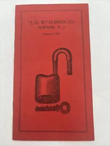 J H W Climax Original Catalog Jail Locks Padlocks RARE - Picture 1 of 7