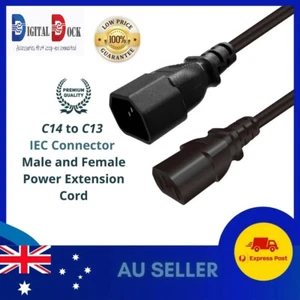 Kettle Plug C14 to C13 Power Cord IEC Connector 10A 250V Male Female Extension - Picture 1 of 2