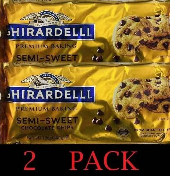 2x GHIRARDELLI Semi Sweet /Grand  Premium Baking Chips 12 oz Bag 2 PACK-FR SHPG - Image 1 of 1