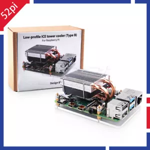 52PI Low-profile ICE Tower CPU Cooler Silent Fan for Raspberry Pi 4B/3B+/3B - Picture 1 of 10