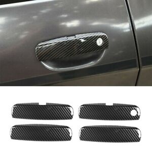 For 2011-2020 Dodge Charger Black Carbon Fiber Print Look Door Handle Covers