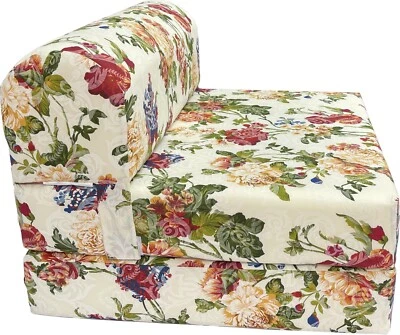 Big Rose Sleeper Chair Folding Foam Beds, Portable Guest Bed 6 x48x 72 - Image 1 of 4