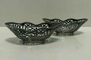 PAIRPOINT QUADRUPLE SILVER PLATE SET OF 2 SMALL BASKETS - Picture 1 of 4