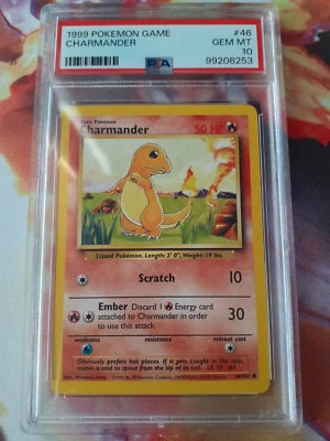 Pokemon TCG Base Set Unlimited Charmander #46 Common 1999 PSA 10 Gem Mint - Image 1 of 4