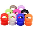 Combo 9 Pair Kit-Soft Silicone Ear Tunnels Plugs Gauges Earlets Piercing Lot Set