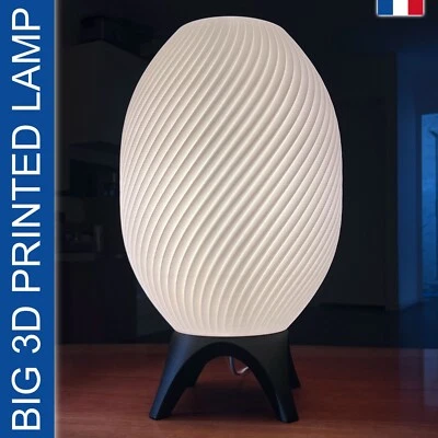 Lámpara Espiral Grande 20 pulgadas/50 cm | Lámpara Impresa 3D | Elegante Lámpara de Mesa Grande Foto 1 de 4
