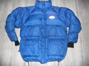 FIRST DOWN Puffer Duck Down Feather Jacket Coat Blue L Large Ski vtg 1990s 90s