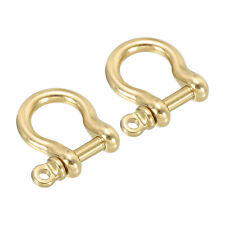 D-Ring Shackle, 2pcs 10mm Inner Width Brass Pin Shackle U Type Key Fob Hook