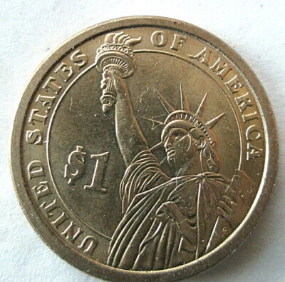 2007-P MADISON DOLLAR, REVERSE DIE CHIP ERROR @ 1ST "A", BR. -UNCIRC. CONDITION - Image 1 of 3