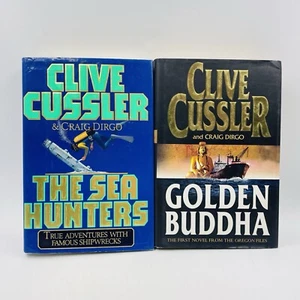 2 x Clive Cussler/Craig Dirgo Hardcover Books The Sea Hunters/Golden Buddha - Picture 1 of 19