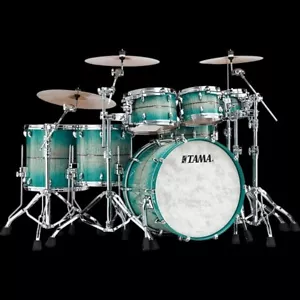 TAMA STAR Maple Drum Set 22/8/10/12/14/16 14"×6.5" Emerald Sea Curly Maple Burst - Picture 1 of 3