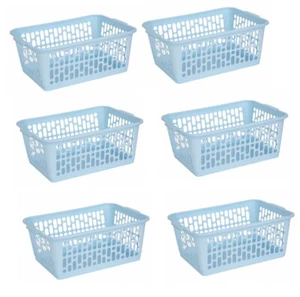 6x Wham Plastic Home Office Handy Tidy Storage SMALL Basket Tray 25cm COOL BLUE - Picture 1 of 4