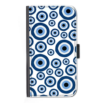 Evil Eyes Phone Case For iPhone 14/13 Turkish Eye Leather Flip Cover - Image 1 of 2