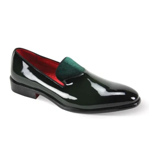 After Midnight Mens Green Patent PU Leather Slip On Dress Shoes 7009 - Picture 1 of 1